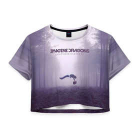 Женская футболка 3D укороченная с принтом Imagine Dragons в Кировске, 100% полиэстер | круглая горловина, длина футболки до линии талии, рукава с отворотами | imagine dragons