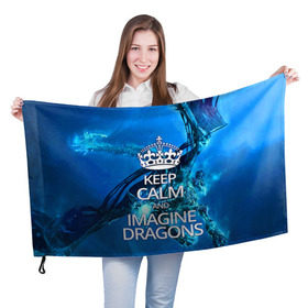 Флаг 3D с принтом Imagine Dragons в Кировске, 100% полиэстер | плотность ткани — 95 г/м2, размер — 67 х 109 см. Принт наносится с одной стороны | imagine dragons