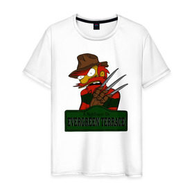 Мужская футболка хлопок с принтом Кошмар на вечнозеленой терассе в Кировске, 100% хлопок | прямой крой, круглый вырез горловины, длина до линии бедер, слегка спущенное плечо. | 
