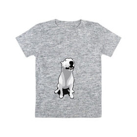 Детская футболка хлопок с принтом Бультерьер в Кировске, 100% хлопок | круглый вырез горловины, полуприлегающий силуэт, длина до линии бедер | Тематика изображения на принте: пес | собака