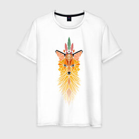 Мужская футболка хлопок с принтом Foxy spirit в Кировске, 100% хлопок | прямой крой, круглый вырез горловины, длина до линии бедер, слегка спущенное плечо. | 
