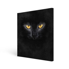 Холст квадратный с принтом Черная кошка в Кировске, 100% ПВХ |  | глаза | киса | кот | котик | кошка | черная кошка