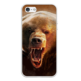 Чехол для iPhone 5/5S матовый с принтом Медведь в Кировске, Силикон | Область печати: задняя сторона чехла, без боковых панелей | медведь | мишка