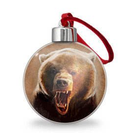Ёлочный шар с принтом Медведь в Кировске, Пластик | Диаметр: 77 мм | медведь | мишка