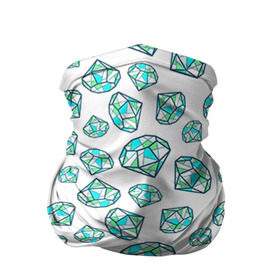 Бандана-труба 3D с принтом Бриллианты в Кировске, 100% полиэстер, ткань с особыми свойствами — Activecool | плотность 150‒180 г/м2; хорошо тянется, но сохраняет форму | алмазы | бриллианты | кристаллы | свэг | стразы