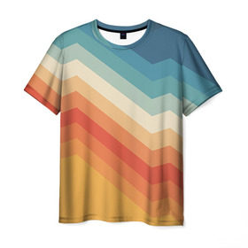 Мужская футболка 3D с принтом Полосы в Кировске, 100% полиэфир | прямой крой, круглый вырез горловины, длина до линии бедер | полосы | радуга | цвета