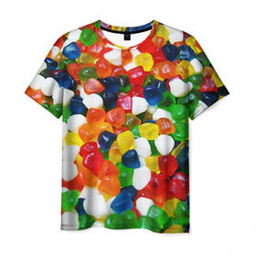 Мужская футболка 3D с принтом Мармелад в Кировске, 100% полиэфир | прямой крой, круглый вырез горловины, длина до линии бедер | вкусности | конфеты | мармелад | сладости