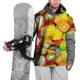 Накидка на куртку 3D с принтом Леденцы в Кировске, 100% полиэстер |  | Тематика изображения на принте: вкусности | конфеты сладости | леденец