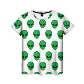 Женская футболка 3D с принтом Пришелец в Кировске, 100% полиэфир ( синтетическое хлопкоподобное полотно) | прямой крой, круглый вырез горловины, длина до линии бедер | инопланетянин | пришелец