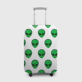 Чехол для чемодана 3D с принтом Пришелец в Кировске, 86% полиэфир, 14% спандекс | двустороннее нанесение принта, прорези для ручек и колес | инопланетянин | пришелец