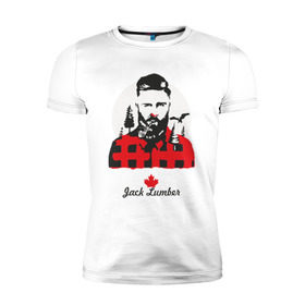 Мужская футболка премиум с принтом Канадский лесоруб в Кировске, 92% хлопок, 8% лайкра | приталенный силуэт, круглый вырез ворота, длина до линии бедра, короткий рукав | борода