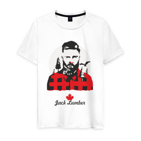 Мужская футболка хлопок с принтом Канадский лесоруб в Кировске, 100% хлопок | прямой крой, круглый вырез горловины, длина до линии бедер, слегка спущенное плечо. | борода