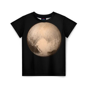 Детская футболка 3D с принтом Плутон в Кировске, 100% гипоаллергенный полиэфир | прямой крой, круглый вырез горловины, длина до линии бедер, чуть спущенное плечо, ткань немного тянется | космос | планета | плутон