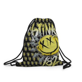 Рюкзак-мешок 3D с принтом Blink 182 в Кировске, 100% полиэстер | плотность ткани — 200 г/м2, размер — 35 х 45 см; лямки — толстые шнурки, застежка на шнуровке, без карманов и подкладки | 
