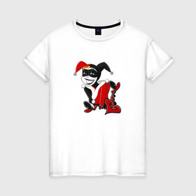 Женская футболка хлопок с принтом Харли Квинн в Кировске, 100% хлопок | прямой крой, круглый вырез горловины, длина до линии бедер, слегка спущенное плечо | dc | dc comics | harley quinn | харли квинн