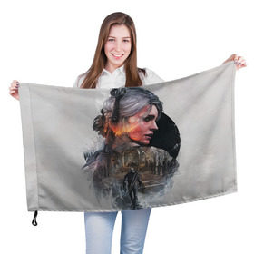 Флаг 3D с принтом Девушки Ведьмака в Кировске, 100% полиэстер | плотность ткани — 95 г/м2, размер — 67 х 109 см. Принт наносится с одной стороны | ведьмак