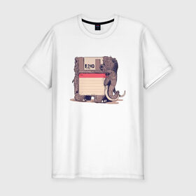 Мужская футболка премиум с принтом Вымершие виды в Кировске, 92% хлопок, 8% лайкра | приталенный силуэт, круглый вырез ворота, длина до линии бедра, короткий рукав | Тематика изображения на принте: слон