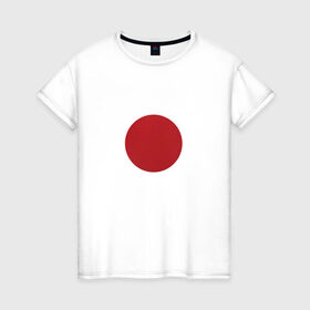 Женская футболка хлопок с принтом Япония минимализм в Кировске, 100% хлопок | прямой крой, круглый вырез горловины, длина до линии бедер, слегка спущенное плечо | круг | минимализм | японский флагяпония