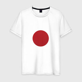 Мужская футболка хлопок с принтом Япония минимализм в Кировске, 100% хлопок | прямой крой, круглый вырез горловины, длина до линии бедер, слегка спущенное плечо. | Тематика изображения на принте: круг | минимализм | японский флагяпония