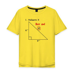 Мужская футболка хлопок Oversize с принтом Найдите Х в Кировске, 100% хлопок | свободный крой, круглый ворот, “спинка” длиннее передней части | найдите х математика math x