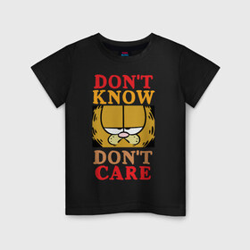 Детская футболка хлопок с принтом Garfield в Кировске, 100% хлопок | круглый вырез горловины, полуприлегающий силуэт, длина до линии бедер | 