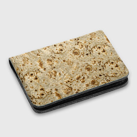 Картхолдер с принтом с принтом Лаваш в Кировске, натуральная матовая кожа | размер 7,3 х 10 см; кардхолдер имеет 4 кармана для карт; | Тематика изображения на принте: еда | лаваш | прикол | прикольные | хлеб