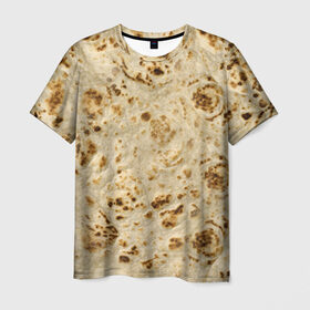 Мужская футболка 3D с принтом Лаваш в Кировске, 100% полиэфир | прямой крой, круглый вырез горловины, длина до линии бедер | еда | лаваш | прикол | прикольные | хлеб