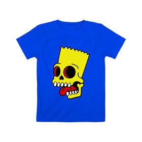 Детская футболка хлопок с принтом Барт Симпсон. Зомби в Кировске, 100% хлопок | круглый вырез горловины, полуприлегающий силуэт, длина до линии бедер | Тематика изображения на принте: зомби