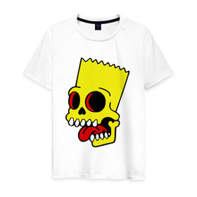 Мужская футболка хлопок с принтом Барт Симпсон. Зомби в Кировске, 100% хлопок | прямой крой, круглый вырез горловины, длина до линии бедер, слегка спущенное плечо. | зомби