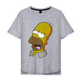 Мужская футболка хлопок Oversize с принтом Simpsons в Кировске, 100% хлопок | свободный крой, круглый ворот, “спинка” длиннее передней части | simpsons donut brain симпсон гомер homer