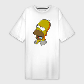 Платье-футболка хлопок с принтом Simpsons в Кировске,  |  | simpsons donut brain симпсон гомер homer