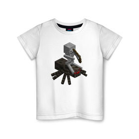 Детская футболка хлопок с принтом Minecraft в Кировске, 100% хлопок | круглый вырез горловины, полуприлегающий силуэт, длина до линии бедер | minecraft