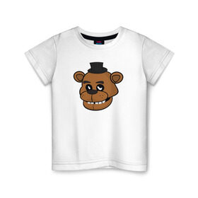Детская футболка хлопок с принтом Freddy в Кировске, 100% хлопок | круглый вырез горловины, полуприлегающий силуэт, длина до линии бедер | five nights at freddys | fnaf | freddy | фнаф