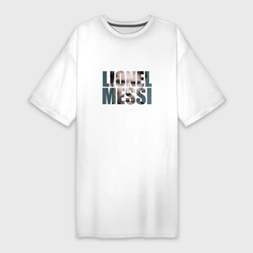 Платье-футболка хлопок с принтом Lionel Messi face в Кировске,  |  | месси