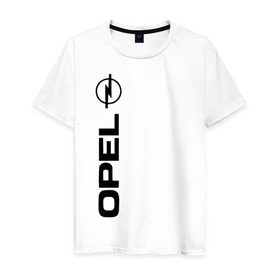Мужская футболка хлопок с принтом OPEL в Кировске, 100% хлопок | прямой крой, круглый вырез горловины, длина до линии бедер, слегка спущенное плечо. | opel опель