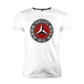 Мужская футболка премиум с принтом Mercedes-Benz в Кировске, 92% хлопок, 8% лайкра | приталенный силуэт, круглый вырез ворота, длина до линии бедра, короткий рукав | mercedes benz мерседес