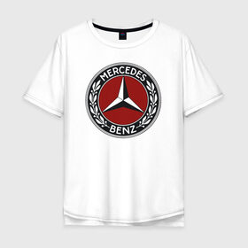 Мужская футболка хлопок Oversize с принтом Mercedes-Benz в Кировске, 100% хлопок | свободный крой, круглый ворот, “спинка” длиннее передней части | mercedes benz мерседес