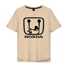 Мужская футболка хлопок Oversize с принтом Honda Logo Sexy в Кировске, 100% хлопок | свободный крой, круглый ворот, “спинка” длиннее передней части | 
