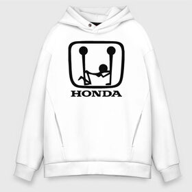 Мужское худи Oversize хлопок с принтом Honda Logo Sexy в Кировске, френч-терри — 70% хлопок, 30% полиэстер. Мягкий теплый начес внутри —100% хлопок | боковые карманы, эластичные манжеты и нижняя кромка, капюшон на магнитной кнопке | 