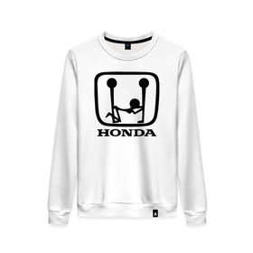 Женский свитшот хлопок с принтом Honda Logo Sexy в Кировске, 100% хлопок | прямой крой, круглый вырез, на манжетах и по низу широкая трикотажная резинка  | 