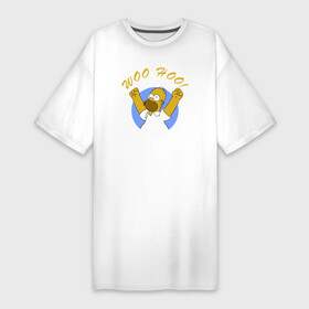 Платье-футболка хлопок с принтом Homer Simpson Woo Hoo в Кировске,  |  | homer simpson woo hoo гомер симпсон