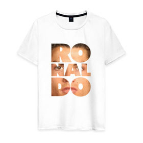 Мужская футболка хлопок с принтом Ronaldo face в Кировске, 100% хлопок | прямой крой, круглый вырез горловины, длина до линии бедер, слегка спущенное плечо. | cristiano | ronaldo | криштиану | роналдо | роналду