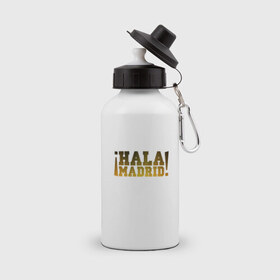 Бутылка спортивная с принтом Hala Madrid (Real) в Кировске, металл | емкость — 500 мл, в комплекте две пластиковые крышки и карабин для крепления | madrid | real | мадрид | реал