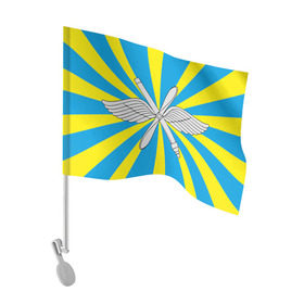 Флаг для автомобиля с принтом Флаг ВВС в Кировске, 100% полиэстер | Размер: 30*21 см | авиатор | авиация | герб | летчику