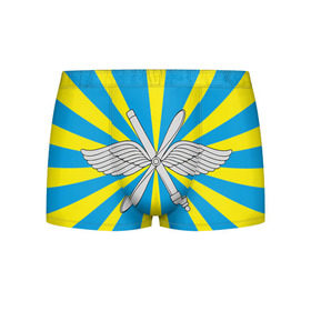 Мужские трусы 3D с принтом Флаг ВВС в Кировске, 50% хлопок, 50% полиэстер | классическая посадка, на поясе мягкая тканевая резинка | авиатор | авиация | герб | летчику