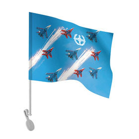Флаг для автомобиля с принтом Самолеты в Кировске, 100% полиэстер | Размер: 30*21 см | авиатор | авиация | ввс | герб | летчику | небо | самолет