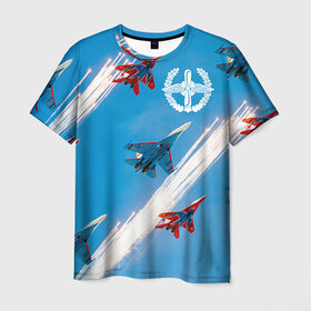 Мужская футболка 3D с принтом Самолеты в Кировске, 100% полиэфир | прямой крой, круглый вырез горловины, длина до линии бедер | авиатор | авиация | ввс | герб | летчику | небо | самолет