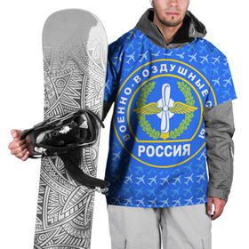 Накидка на куртку 3D с принтом ВВС РОССИИ в Кировске, 100% полиэстер |  | Тематика изображения на принте: авиация | герб | летчику | небо