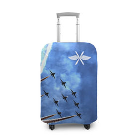 Чехол для чемодана 3D с принтом Самолеты в небе в Кировске, 86% полиэфир, 14% спандекс | двустороннее нанесение принта, прорези для ручек и колес | авиатор | авиация | ввс | герб | летчику | небо | самолет | флаг