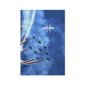 Обложка для паспорта матовая кожа с принтом Самолеты в небе в Кировске, натуральная матовая кожа | размер 19,3 х 13,7 см; прозрачные пластиковые крепления | авиатор | авиация | ввс | герб | летчику | небо | самолет | флаг